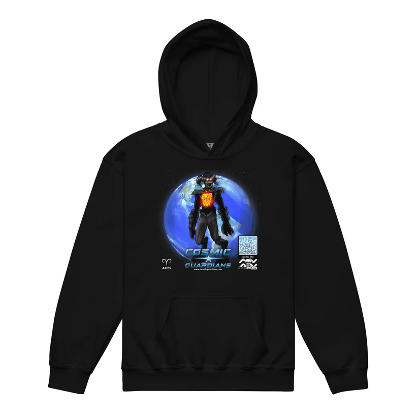 Cosmic Guardians Hoodie QR Game Code Aries